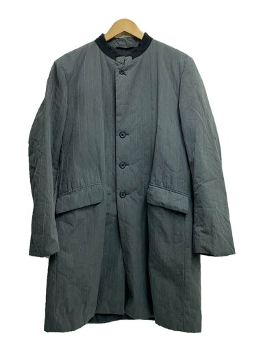 【中古】DRIES VAN NOTEN◆90s/ライカ期/中綿/コート/50/コットン/GRY/ストライプ【メンズウェア】 【中古】DRIES VAN NOTEN◆90s/ライカ期/中綿/コート/50/コットン/GRY/ストライプ【メンズウェア】
