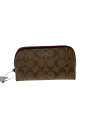 【中古】COACH◆ポーチ/レザー/CML/総柄【バッグ】