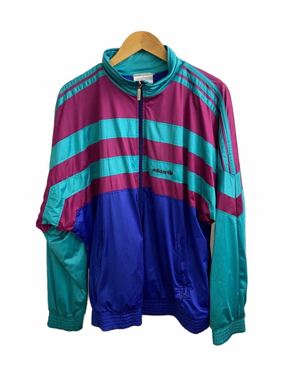 【中古】adidas◆ジャケット/L/ポリエステル/BLU【メンズウェア】