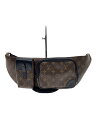【中古】LOUIS VUITTON◆クリストファー・バムバッグ_モノグラム・マカサー_BRW/PVC/ブラウン/モノグラム/ルイヴィトン【バッグ】
