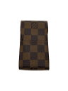 【中古】LOUIS VUITTON◆エテュイ・シガレット_ダミエ・エベヌ_BRW/PVC/BRW/メンズ【服飾雑貨他】