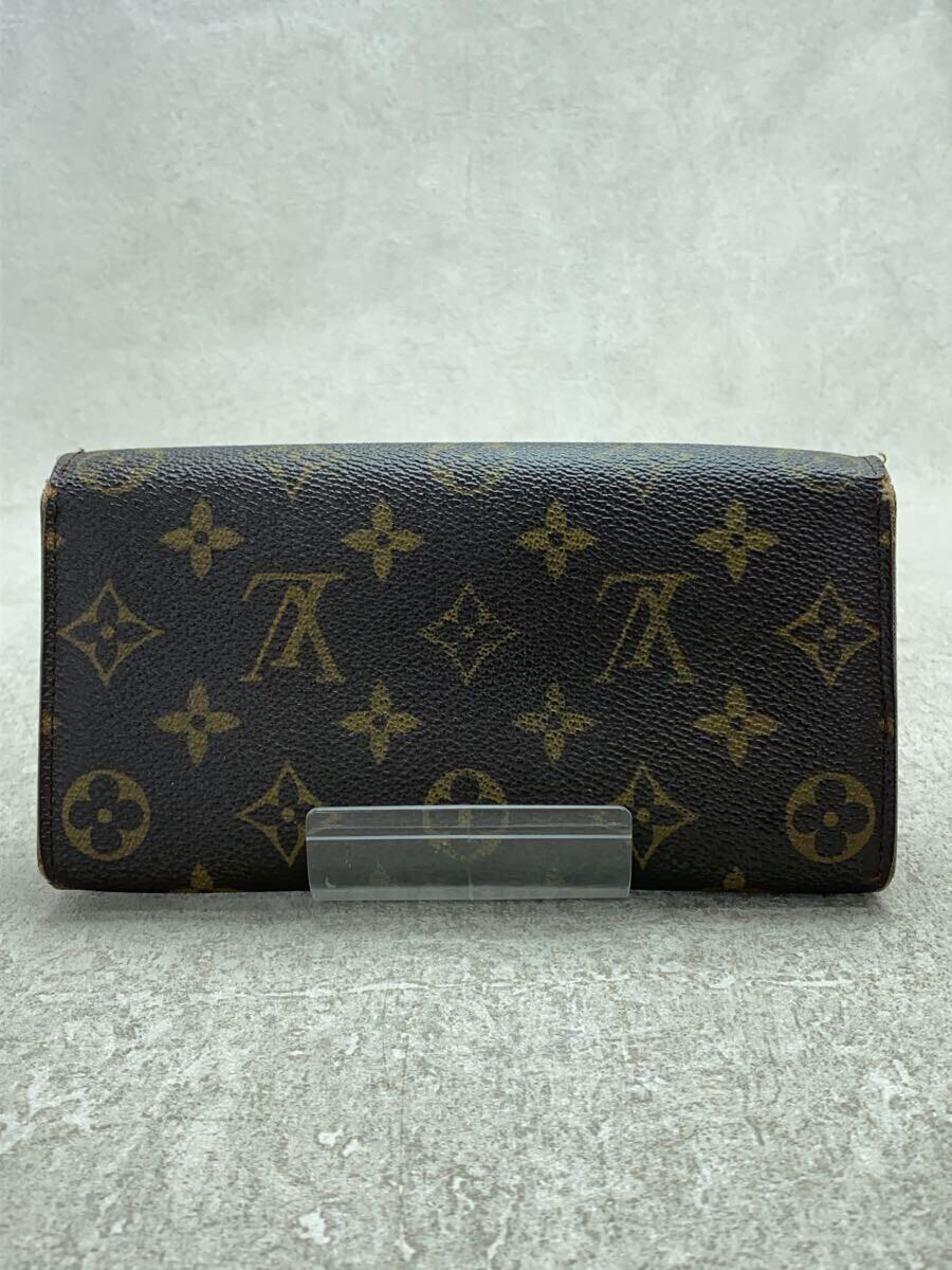 【中古】LOUIS VUITTON◆ポシェット・ポルト・モネ・クレディ_モノグラム・キャンバス_BRW/レザー/BRW/メンズ【服飾雑貨他】