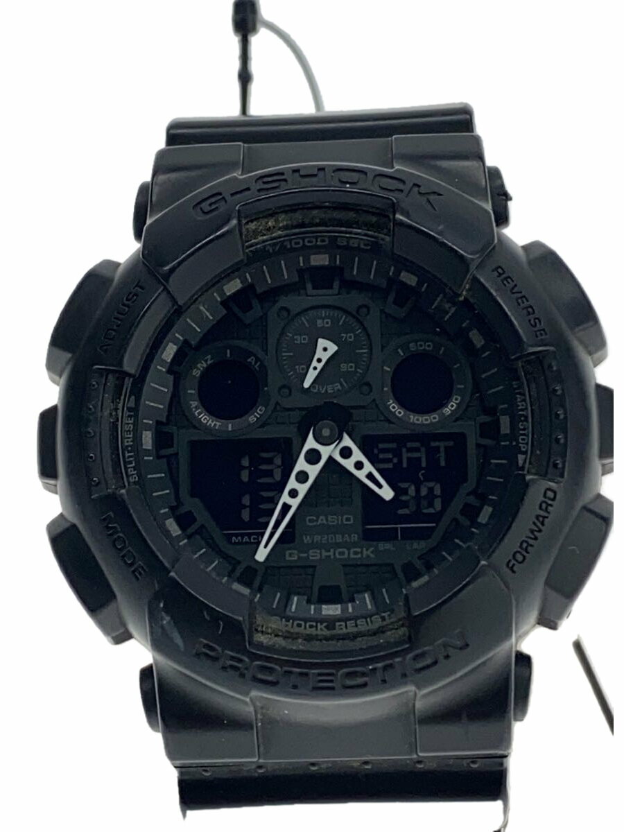 【中古】CASIO◆腕時計/デジタル/BLK/BLK/GA-100【服飾雑貨他】