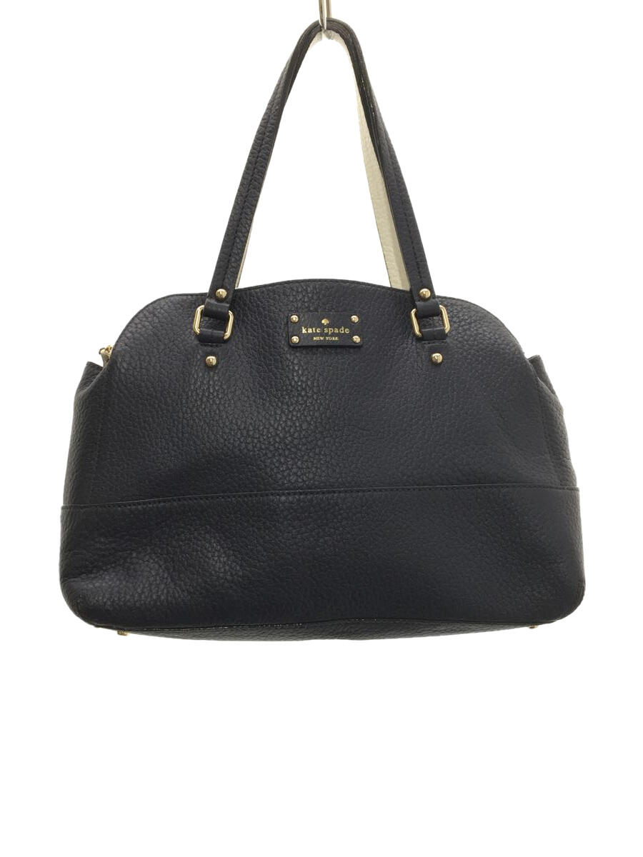 【中古】kate spade new york◆トートバッグ/牛革/NVY/無地【バッグ】