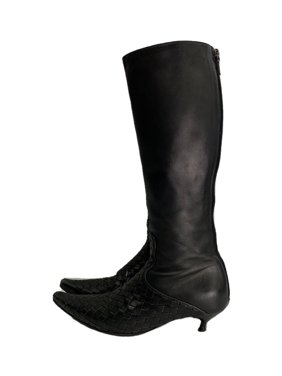 【中古】BOTTEGA VENETA◆ブーツ/35.5/BLK/レザー【シューズ】