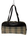 【中古】BURBERRY◆■ノバチェックミニボストンバッグ/--/BEG/チェック/シミ有【バッグ】