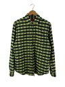 【中古】Supreme◆長袖シャツ/M/コットン/YLW/チェック【メンズウェア】