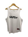 【中古】A Elegantes SAPEur◆タンクトップ/XL/ポリエステル/WHT【メンズウェア】