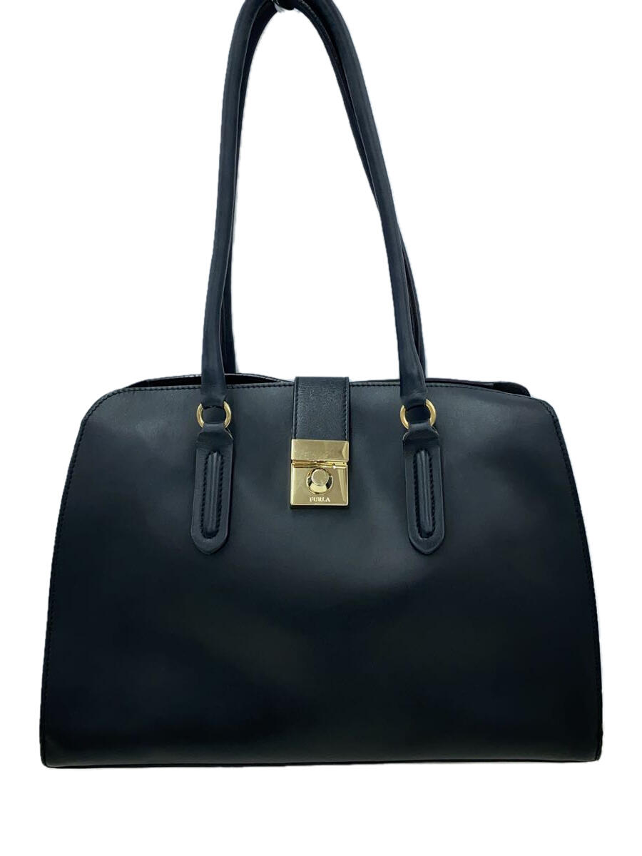 【中古】FURLA◆トートバッグ/レザー/BLK【バッグ】