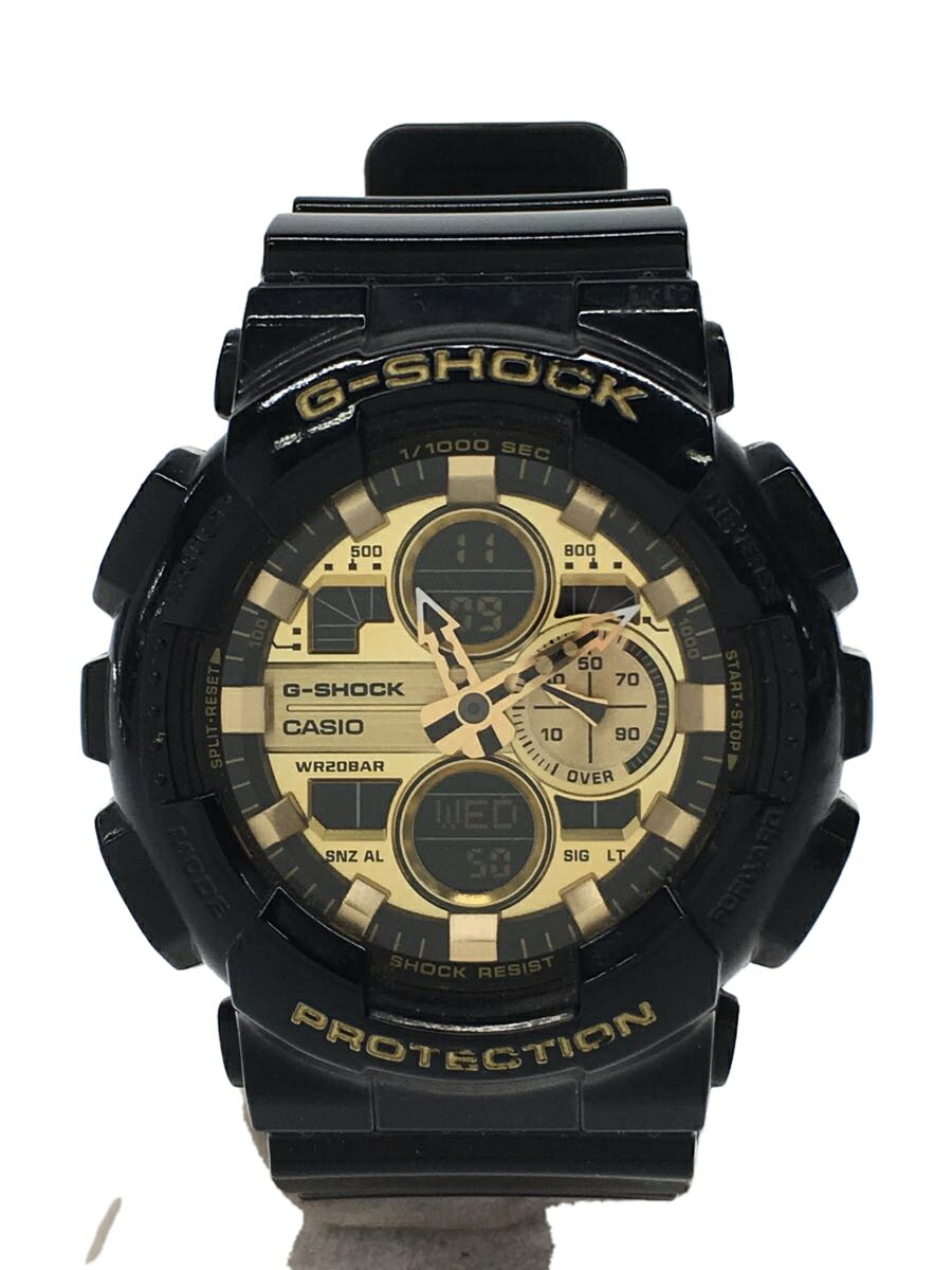 【中古】CASIO◆クォーツ腕時計_G-SHOCK/デジアナ/ラバー/BLK/BLK/ーー【服飾雑貨他】