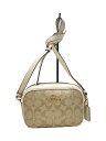【中古】COACH◆シグネチャー/ショルダーバッグ/PVC/BEG【バッグ】