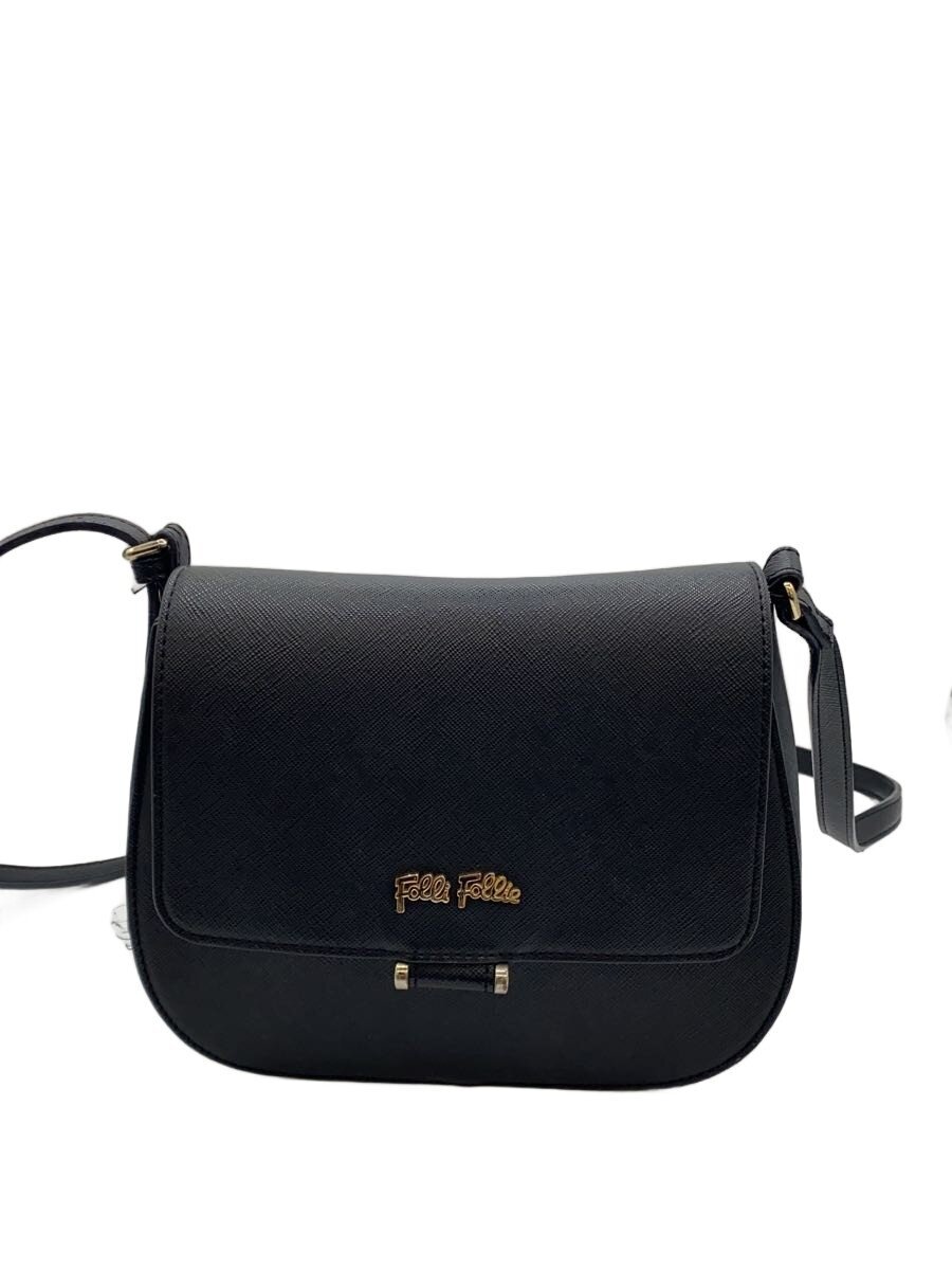 【中古】Folli Follie◆ショルダーバッグ/フェイクレザー/BLK【バッグ】