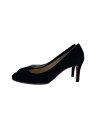 【中古】Christian Louboutin◆パンプス/34.5/BLK/スウェード【シューズ】(4)