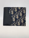 【中古】Christian Dior◆2つ折り財布/レザー/ブラック/メンズ/トロッター柄//【服飾雑貨他】