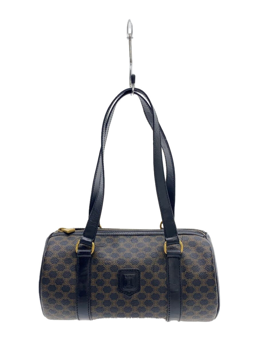 CELINE - 【中古】CELINE◆ミニボストンバッグ/マカダム/--/BLK/黒【バッグ】
