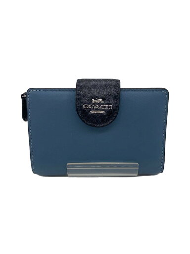 【中古】COACH◆2つ折り財布/レザー/BLU/レディース【服飾雑貨他】 【中古】COACH◆2つ折り財布/レザー/BLU/レディース【服飾雑貨他】
