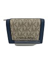 【中古】MICHAEL KORS◆3つ折り財布/フェイクレザー/CRM/総柄/レディース/PS-2312【服飾雑貨他】