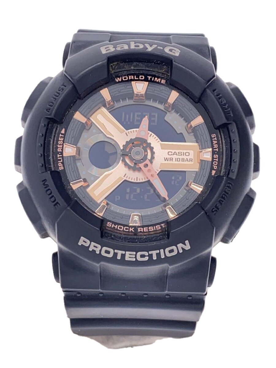 【中古】CASIO◆クォーツ腕時計/デジアナ/ラバー/PNK/BLK/BA-110RG【服飾雑貨他】