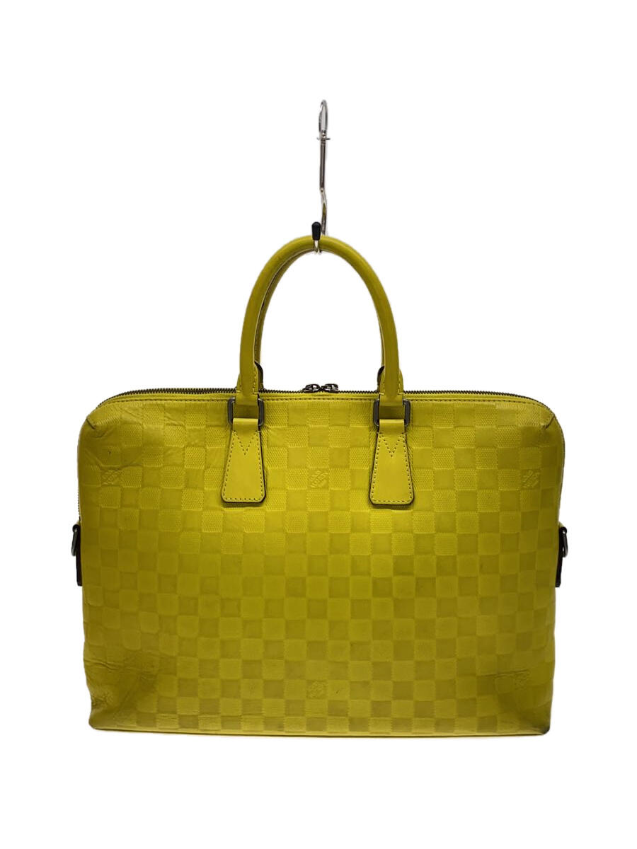 【中古】LOUIS VUITTON◆ポルト・ドキュマン・ジュール_ダミエ・アンフィニ_GRN/レザー/GRN【バッグ】