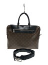 【中古】LOUIS VUITTON◆2)ポルト・ドキュマン・ジュールNM_モノグラム・マカサー_BRW/PVC/BRW//【バッグ】