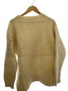 【中古】Coohem◆SUPER BIG GUERNSEY P/O/ガンシニット・セーター(厚手)/L/ウール/クリーム【メンズウェア】