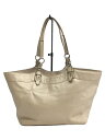 【中古】COACH◆トートバッグ/レザー/BEG/無地/F17222【バッグ】