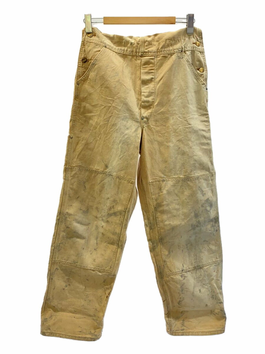 【中古】Carhartt◆80s/USA製/ダブルニー/ダック地/オーバーオール/34/コットン/CML/無地【メンズウェア】