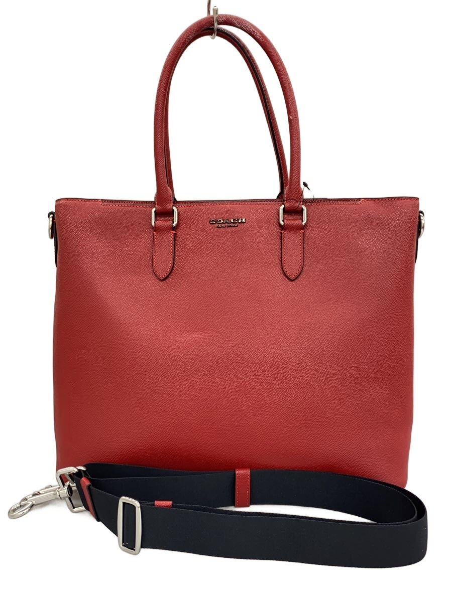 【中古】COACH◆ベケット・ビジネストート/PVC/レッド//【バッグ】
