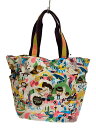 【中古】LESPORTSAC◆トートバッグ/ナイロン/WHT/総柄【バッグ】