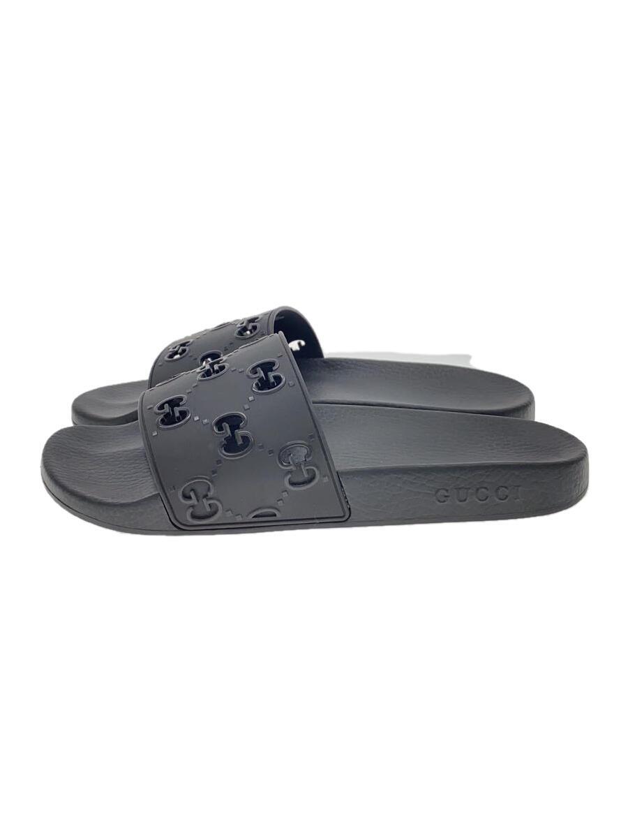 【中古】GUCCI◆サンダル/--/BLK/PVC【シューズ】