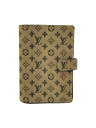 【中古】LOUIS VUITTON◆アジェンダPM_モノグラム・ミニ/キャンバス/GRY/レディース【服飾雑貨他】