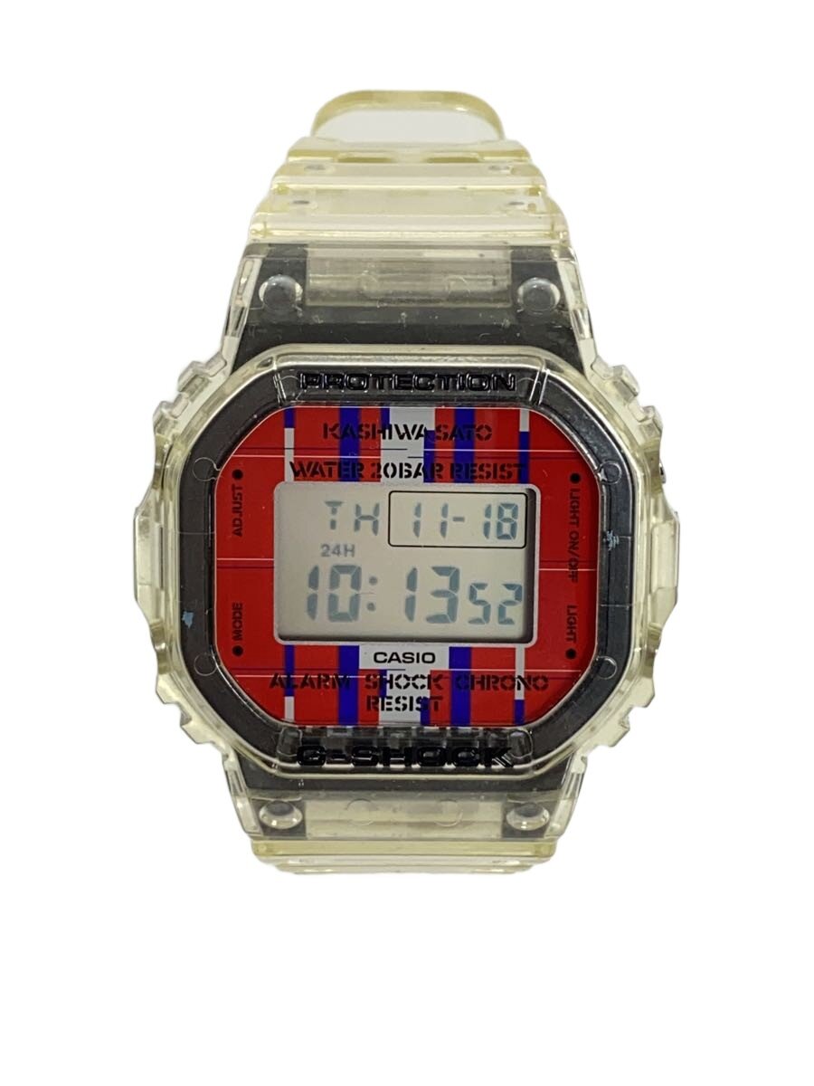 【中古】CASIO◆クォーツ腕時計_G-SHOCK/デジタル/ラバー/RED/CLR【服飾雑貨他】