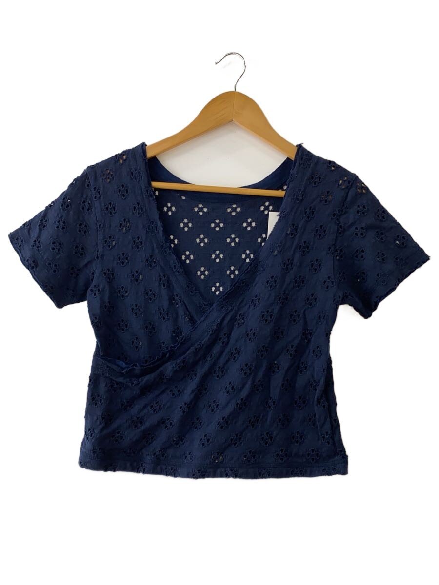 RhodolirioN◆24SS/WRAP PULLOVER - CUTWORK/one/コットン/NVY/OR858