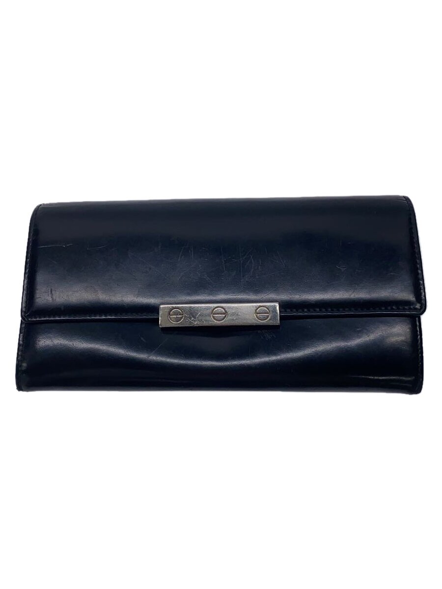 【中古】Cartier◆長財布/レザー/BLK/�
