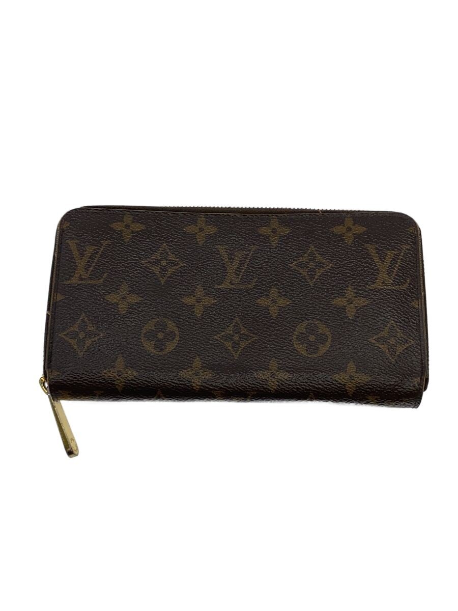【中古】LOUIS VUITTON◆2)ジッピー・ウォレット_モノグラム・キャンバス_ローズバレリーヌ/PVC/BRW/レディース【服飾雑貨他】