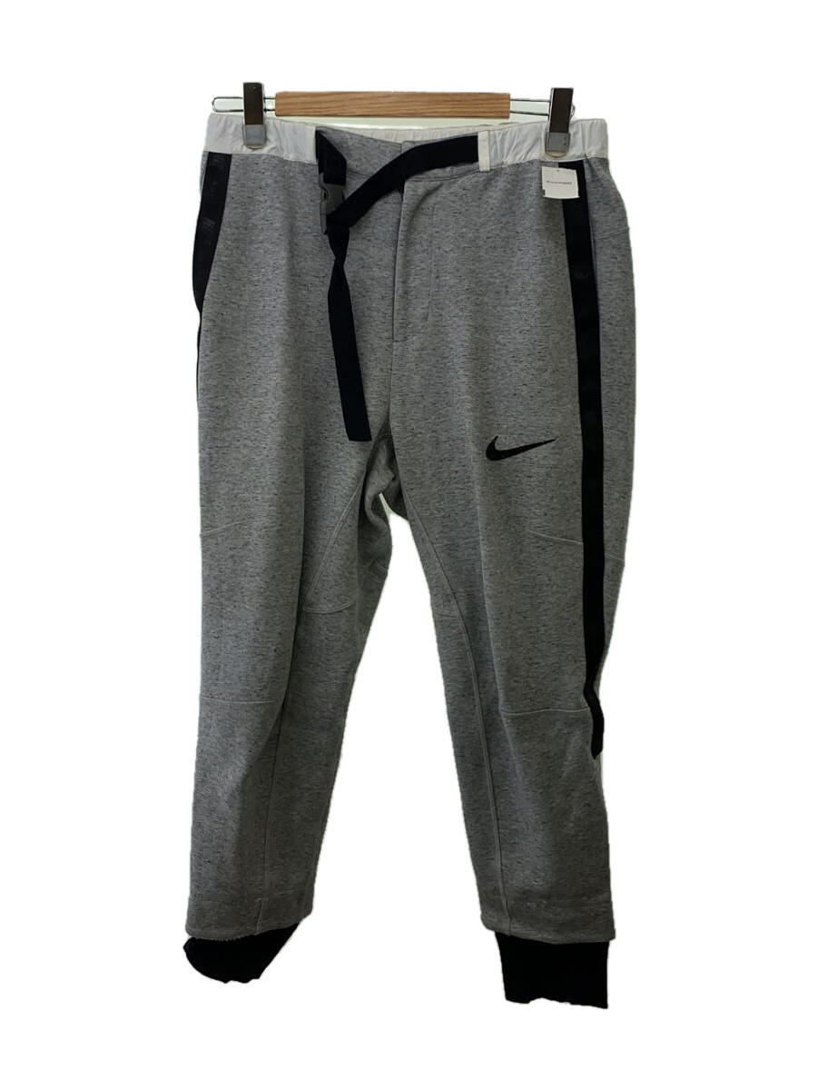 【中古】NIKE◆20AW/サカイ/FLEECE PANTS/L/コットン/GRY/無地/CZ4698-063【メンズウェア】