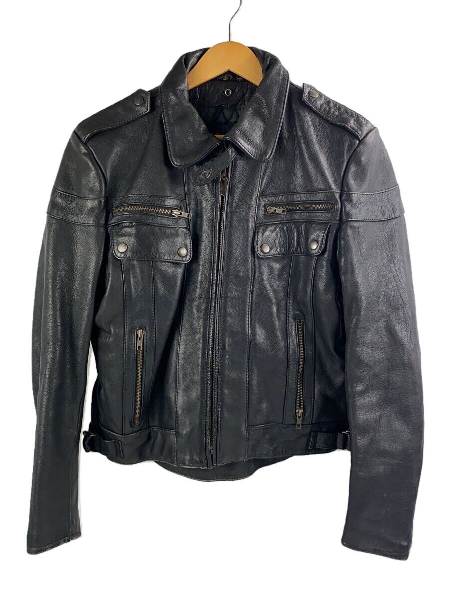 【中古】HARLEY DAVIDSON◆レザージャケット・ブルゾン/40/レザー/BLK/無地/FW-4681【メンズウェア】