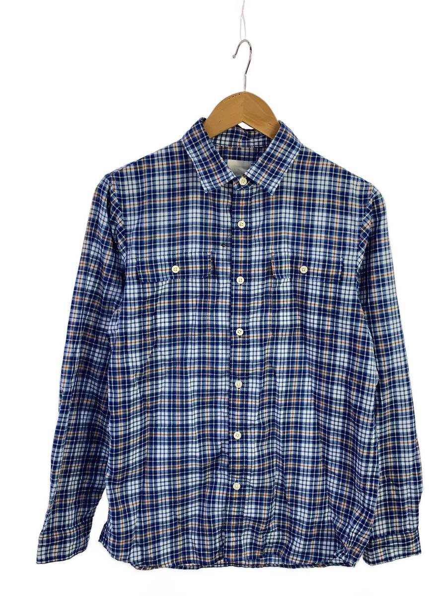 THE NORTH FACE◆L S MAXIFRESH SHIRT_ロングスリーブ マキシフレッシュシャツ/M/ポリエステル/BLU/チェック