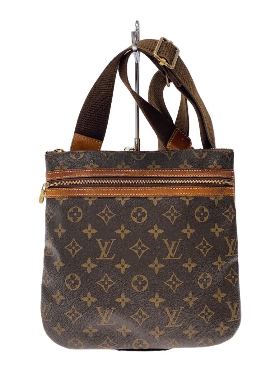 【中古】LOUIS VUITTON◆ポシェット・ボスフォール_モノグラム・キャンバス_BRW/PVC/BRW【バッグ】