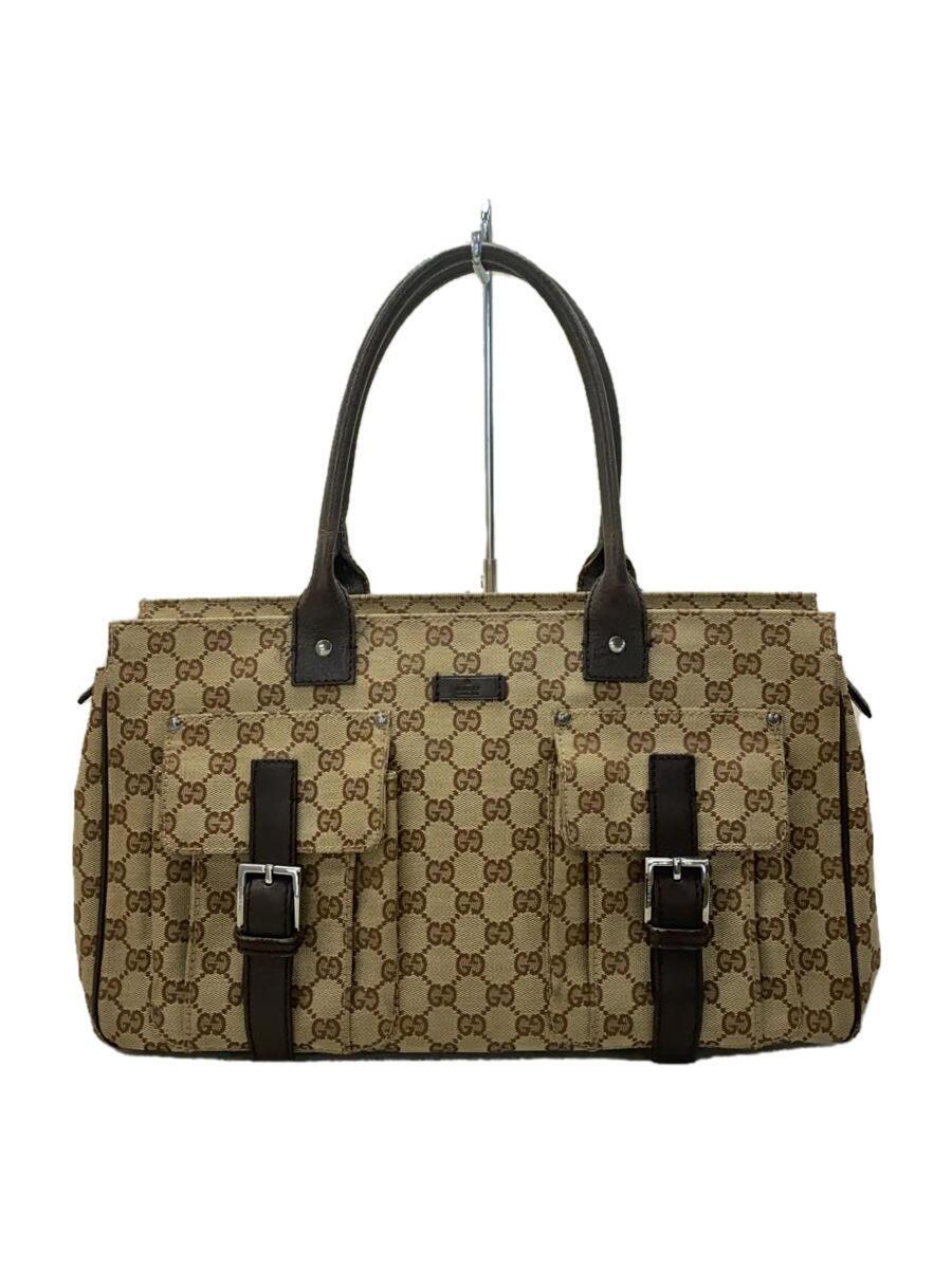 【中古】GUCCI◆グッチ/トートバッグ/キャンバス/BEG/総柄/114267【バッグ】