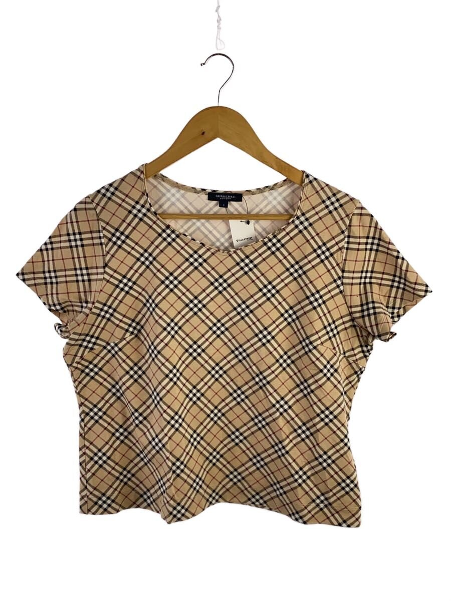 【中古】BURBERRY LONDON◆Tシャツ/5/コットン/CML/チェック/fa126-061-14【レディースウェア】