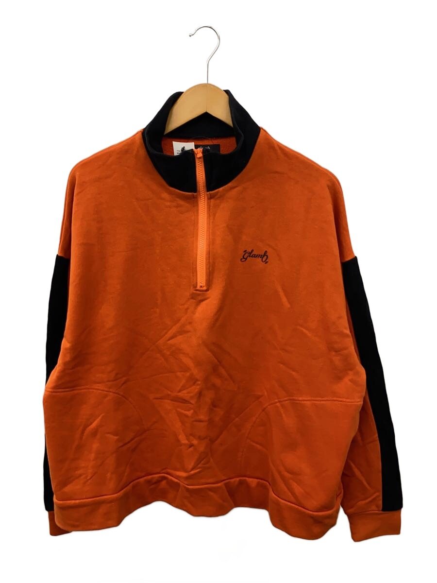 【中古】glamb◆23AW/Zip Neck Sweat/ハーフジップスウェット/M/コットン/ORN/GB0323/CS02【メンズウェア】