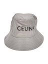 【中古】CELINE◆バケットハット/--/コットン/WHT/メンズ【服飾雑貨他】