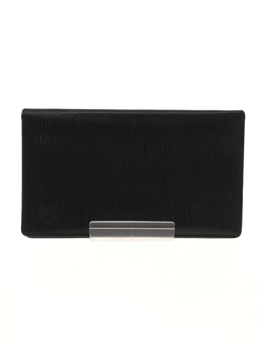 【中古】LOUIS VUITTON◆ポルト・シェキエ・カルト・クレディ_エピ_BLK/レザー/BLK/メンズ【服飾雑貨他】