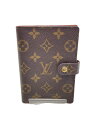 【中古】LOUIS VUITTON◆アジェンダPM_モノグラム_BRW/キャンバス/BRW/レディース/手帳カバー【服飾雑貨他】