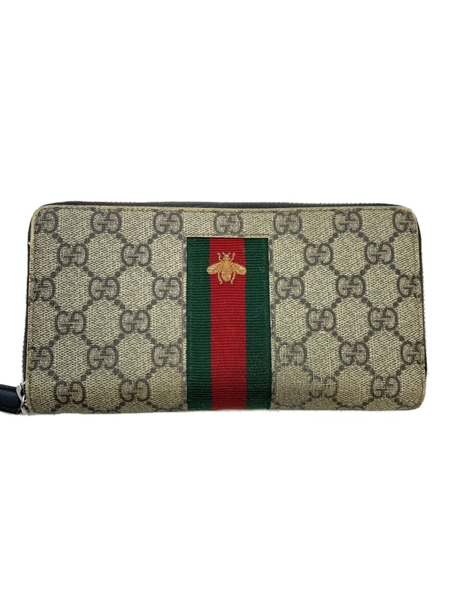 Clothing Accessories (Caps, Ties, Belts) - 【中古】GUCCI◆長財布_ウェブ_GGスプリーム/キャンバス/BEG/総柄/メンズ【服飾雑貨他】