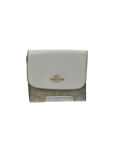 【中古】COACH◆3つ折り財布/PVC/BEG/レディース/F87589//【服飾雑貨他】 【中古】COACH◆3つ折り財布/PVC/BEG/レディース/F87589//【服飾雑貨他】