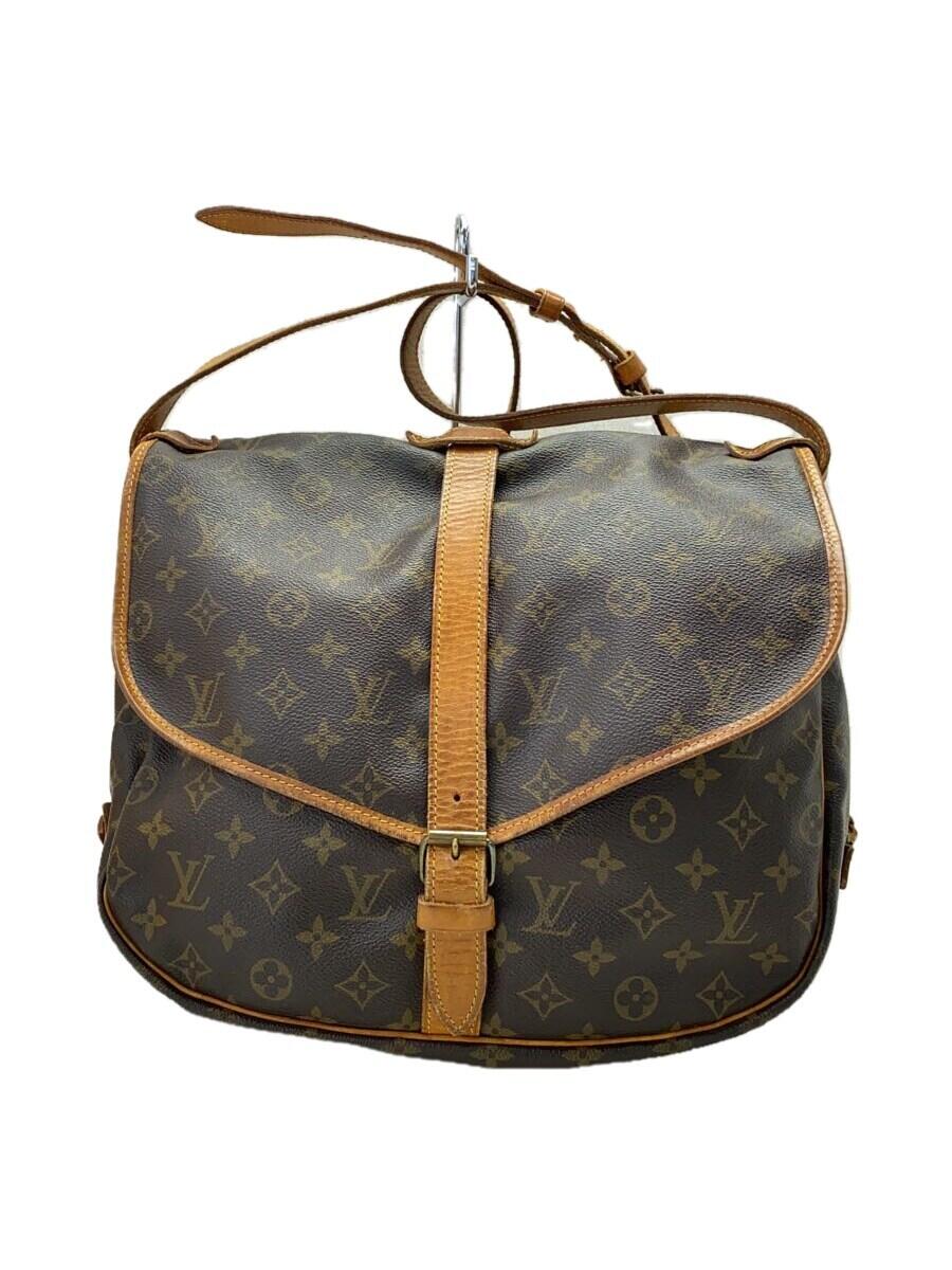 【中古】LOUIS VUITTON◆2)ソミュールGM_モノグラム キャンバス_BRW/PVC/ブラウン【バッグ】