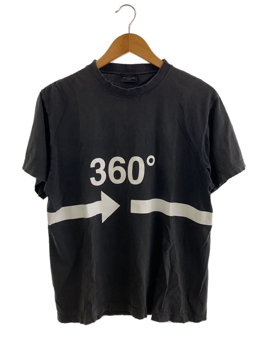 【中古】BALENCIAGA◆Tシャツ/S/コットン/BLK/プリント/57 2022 01255【メンズウェア】