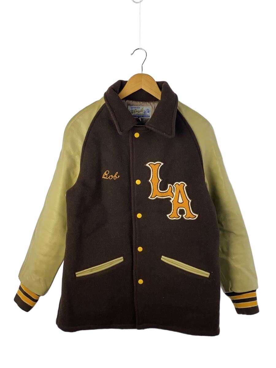 【中古】Whitesville◆スタジャン/38/ウール/BRW【メンズウェア】